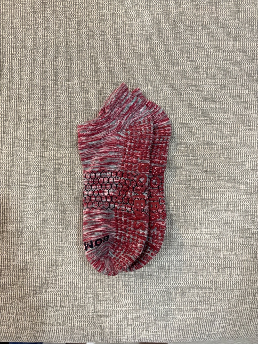 Bombas Red Marled Low-Cut Grip Socks size L